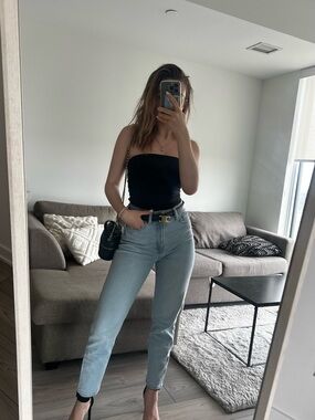 H&M High-Rise Light Blue Mom Jeans